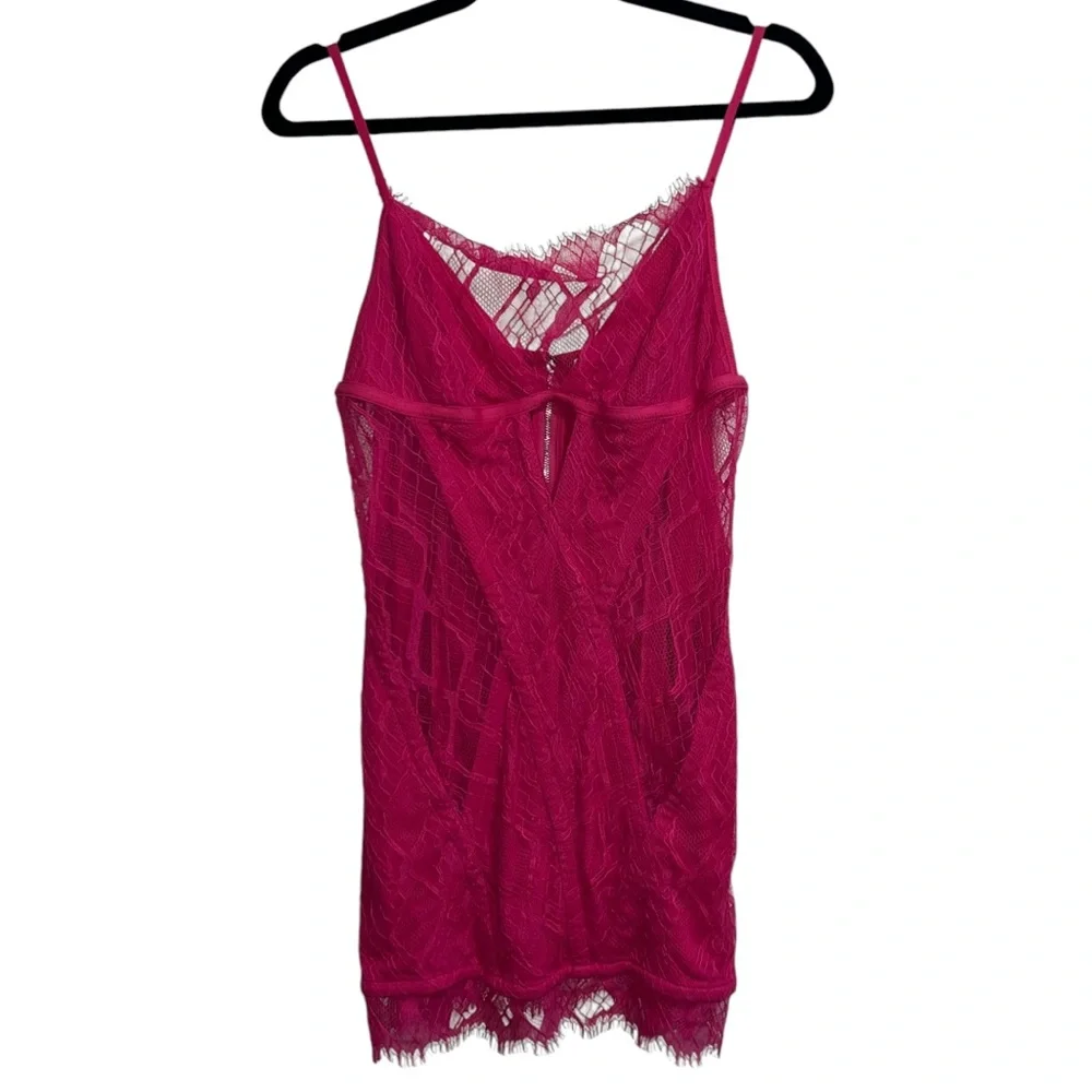Dion Lee Oblique Lace Corset Dress In Candy Pink